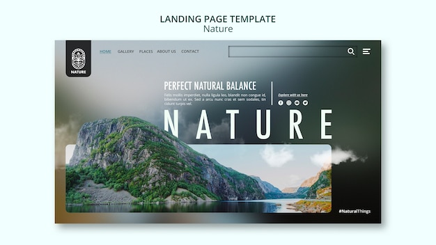 Kostenlose PSD schöne natur-landingpage