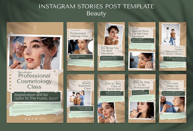 Schönheitsklasse Instagram-Geschichten-Vorlage