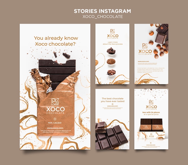 Kostenlose PSD schokoladengeschichten instagram werbung