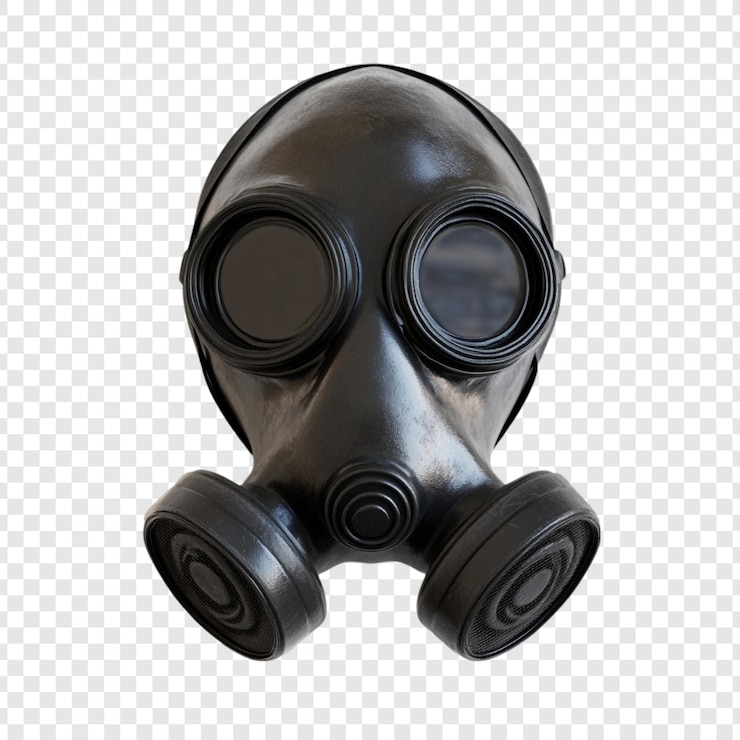 Kostenlose PSD schwarze gasmaske sicherheitsschutz luftverschmutzungsgefahr