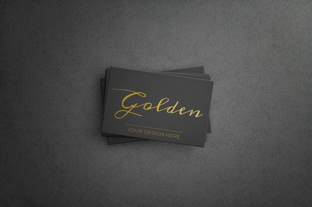 Schwarze Geschäftskarte mit goldenem Design