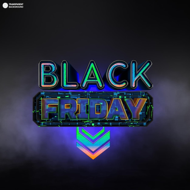 Schwarzer Freitag-Symbol 3D-Rendering-Illustration