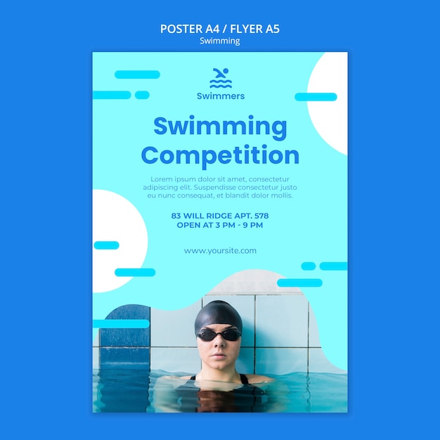 Kostenlose PSD schwimmen poster vorlage