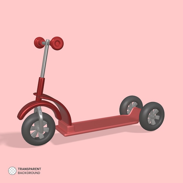 Scooter dreirad symbol isoliert 3d render illustration