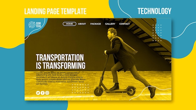 Kostenlose PSD scooter promo landing page