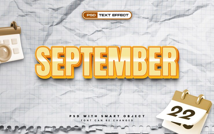 Kostenlose PSD september-texteffekt