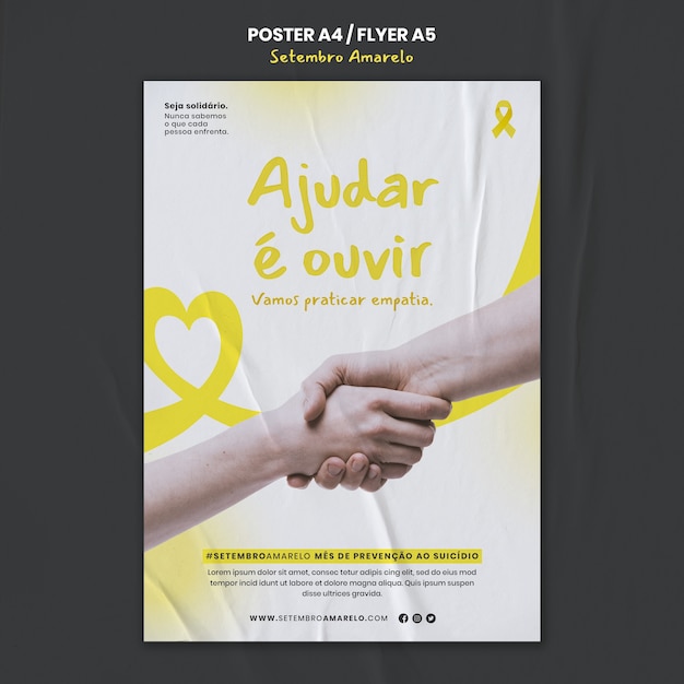 Kostenlose PSD setembro amarelo-vorlagendesign