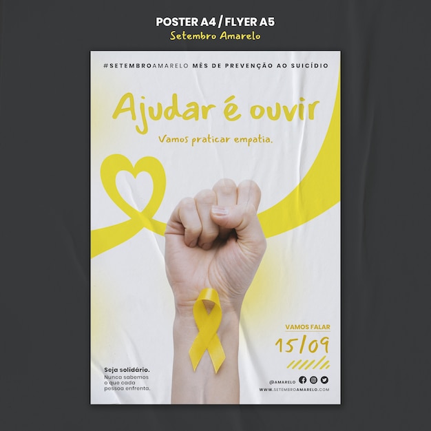 Kostenlose PSD setembro amarelo-vorlagendesign