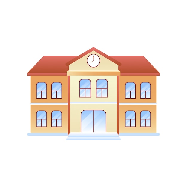 Sicht auf Schulgebäude und Architektur