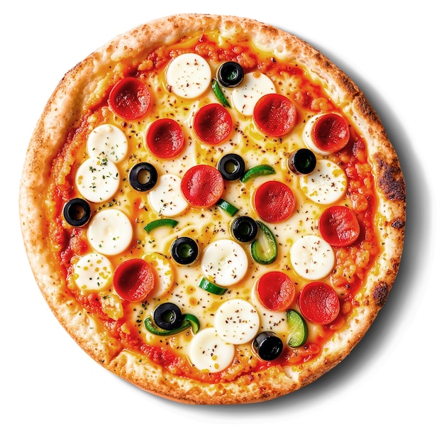 Sicht von oben auf eine köstliche Pizza