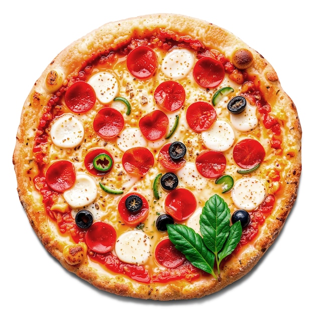 Sicht von oben auf eine köstliche Pizza