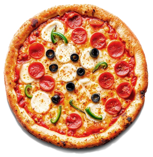Sicht von oben auf eine köstliche Pizza