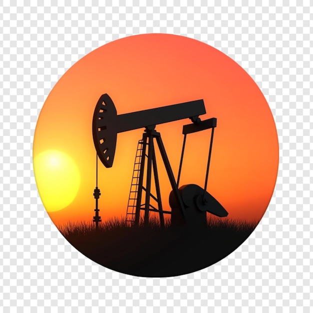 Silhouette der Ölpumpe bei Sonnenuntergang dramatische Szene der Energieindustrie