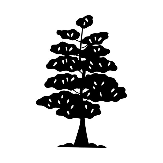 Silhouette von isolierten Bäumen