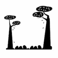 Kostenlose PSD silhouette von isolierten bäumen