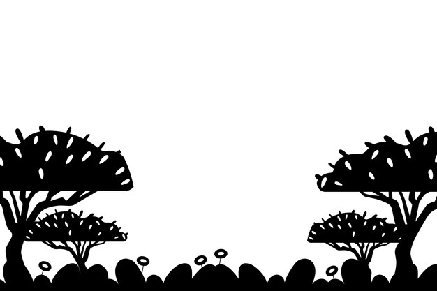 Silhouette von isolierten Bäumen