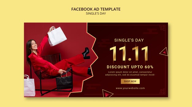 Kostenlose PSD singles day 11.11 sales social media promo-vorlage