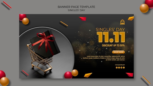 Singles day banner seitenvorlage