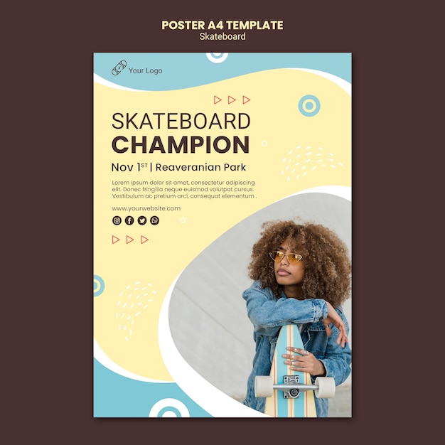 Skateboarding konzept poster vorlage