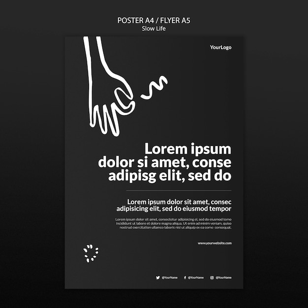 Kostenlose PSD slow life poster vorlage