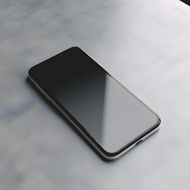 Kostenlose PSD smartphone mit leerem bildschirm mockup-tisch 3d-rendering