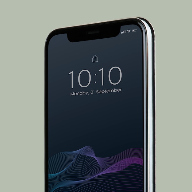 Kostenlose PSD smartphone-modelldesign mit schwarzem bildschirm