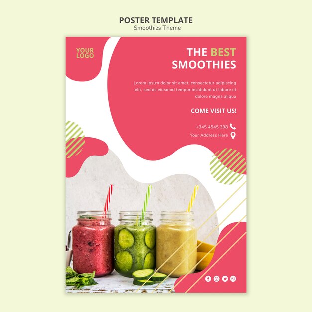 Smoothies Thema Poster Vorlage