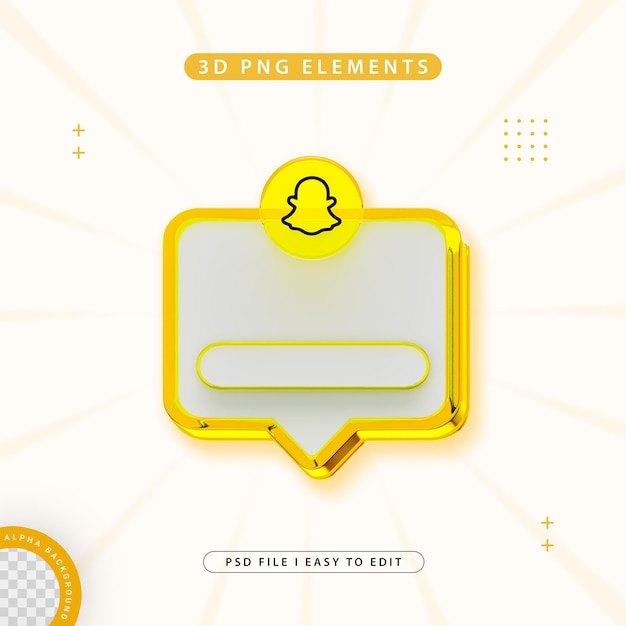 Kostenlose PSD snapchat folgen sie uns banner element icon isolierte 3d-render