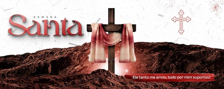 Kostenlose PSD social-media-banner heilige woche, in der er lebt