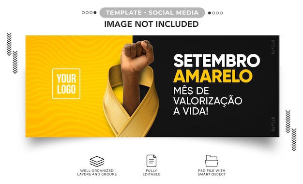 Kostenlose PSD social-media-banner life appreciation month gelber september