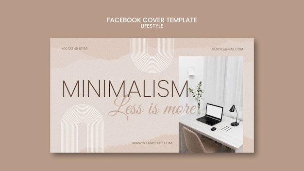 Social-media-cover-vorlage für minimalistisches innendesign