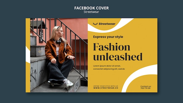 Social-media-cover-vorlage für streetwear-modeeinkäufe