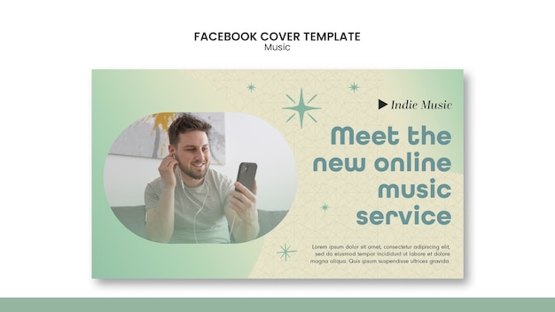 Social-media-cover-vorlage zum musikhören