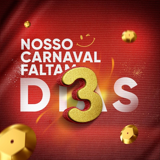 Kostenlose PSD social media feed in 3 tagen ist karneval
