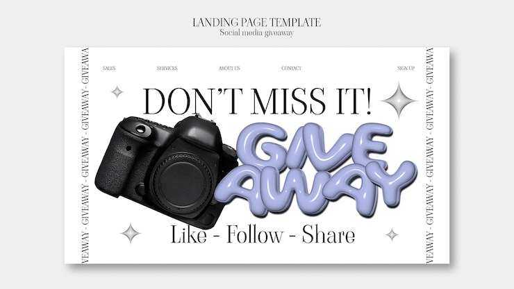 Kostenlose PSD social media giveaway-vorlage-design