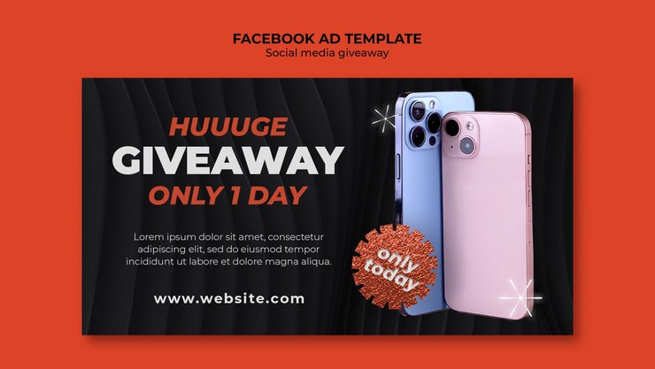 Kostenlose PSD social media giveaway-vorlage-design