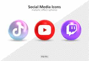 Kostenlose PSD social media icons logos