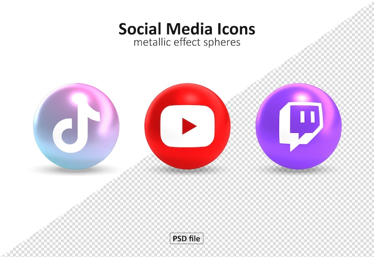 Kostenlose PSD social media icons logos
