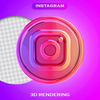 Social media instagram 3d-render-symbol isoliert