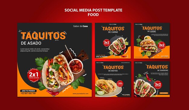 Social-Media-Post-Template-Design für Lebensmittel