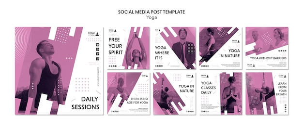 Social media post vorlage mit yoga