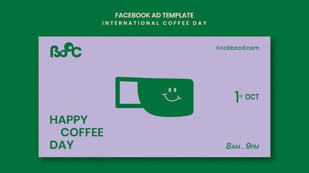 Kostenlose PSD social-media-promo-vorlage für den internationalen kaffeetag