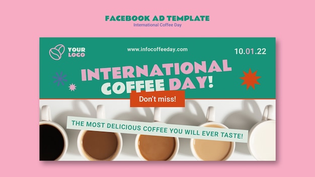 Social-media-promo-vorlage für den internationalen kaffeetag