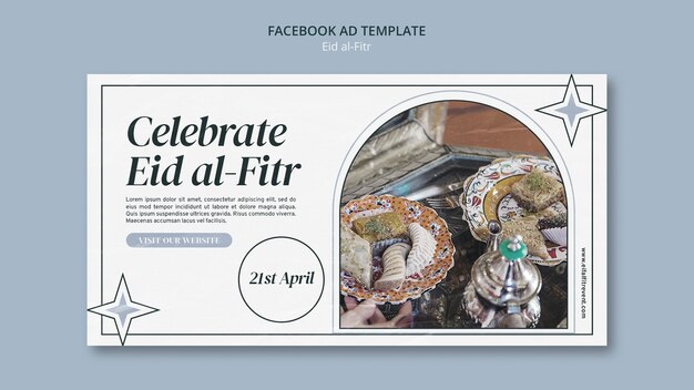 Kostenlose PSD social-media-promo-vorlage für die islamische eid-al-fitr-feier