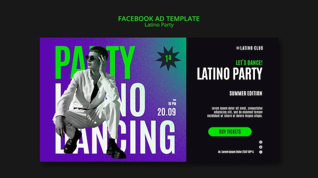 Kostenlose PSD social-media-promo-vorlage für latino-party