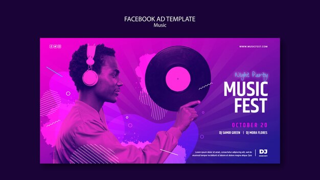 Social-Media-Promo-Vorlage für Musikveranstaltungen mit Verlaufslicht