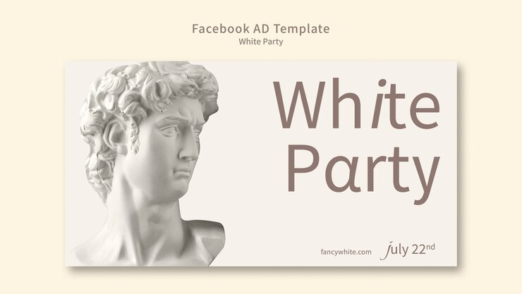 Kostenlose PSD social-media-promo-vorlage für weiße partys
