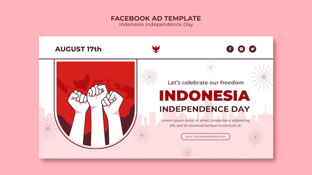 Social-Media-Promo-Vorlage zum Unabhängigkeitstag Indonesiens
