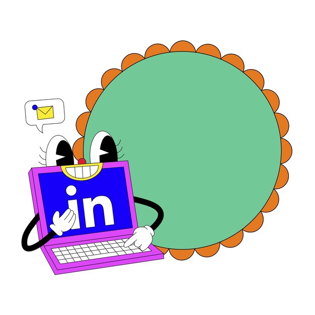 Social-Media-Sticker-Illustration isoliert