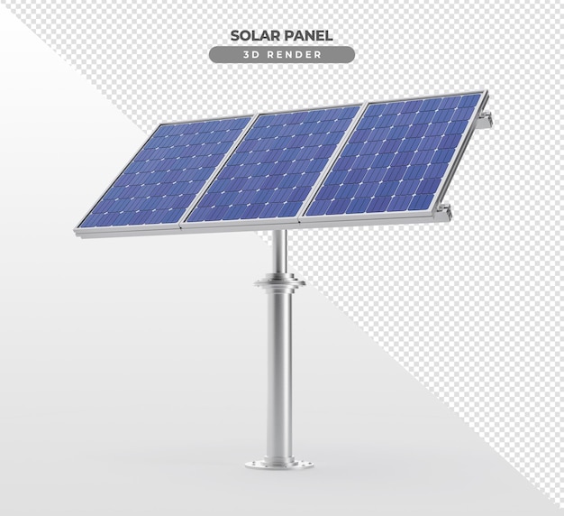 Solarstromplatten mit aufgehängter Basis in realistischem 3D-Render